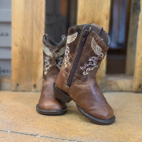 TuffRider Toddler's Sequoia Square Toe Western Boot - BROWN - Picture 7 of 8